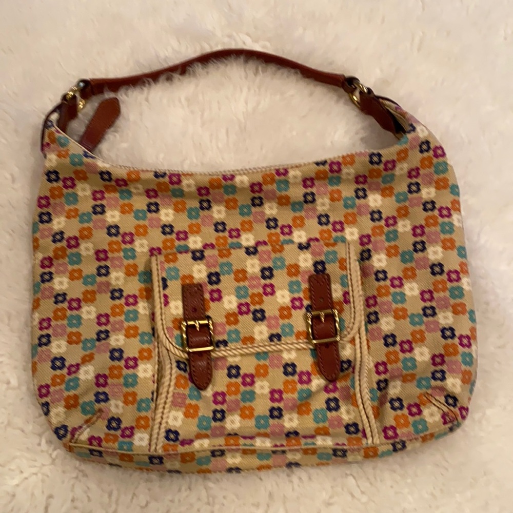 Fossil Tate Floral Hobo Shoulder Bag Purse